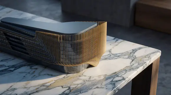 Architektonický model budovy Penta Bank na Masaryčke v Prahe.